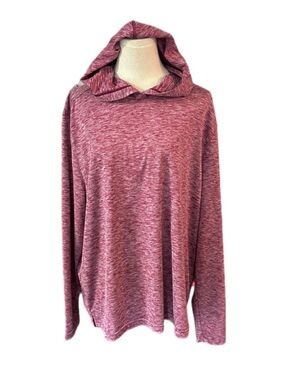 Graham‎ Women’s size XL Lightweight Heathered burgundy Hooded Pullover (H9)